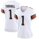 Women's Juan Thornhill White Game Football Jersey