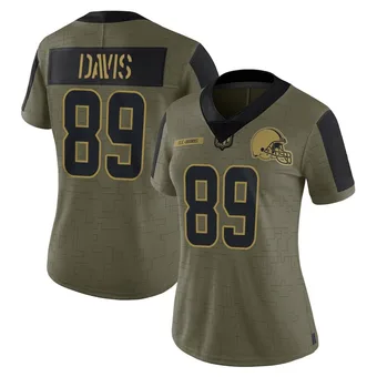 Women's Kaden Davis Olive Limited 2021 Salute To Service Football Jersey