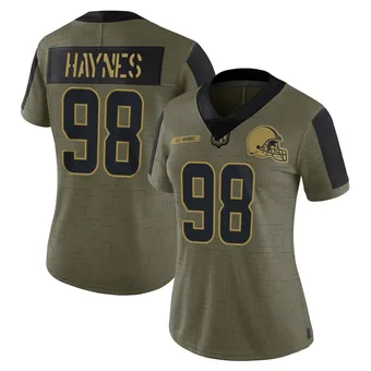 Women's Marcus Haynes Olive Limited 2021 Salute To Service Football Jersey