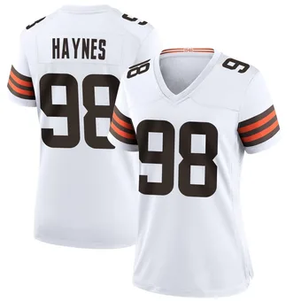 Women's Marcus Haynes White Game Football Jersey