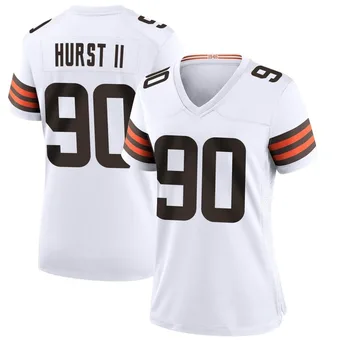 Women's Maurice Hurst II White Game Football Jersey