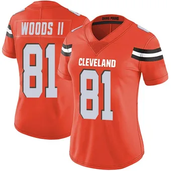 Women's Michael Woods II Orange Limited Alternate Vapor Untouchable Football Jersey