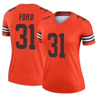 Women's Mike Ford Jr. Orange Legend Inverted Football Jersey