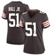 Women's Mike Hall Jr. Brown Game Team Color Football Jersey