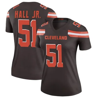 Women's Mike Hall Jr. Brown Legend Football Jersey