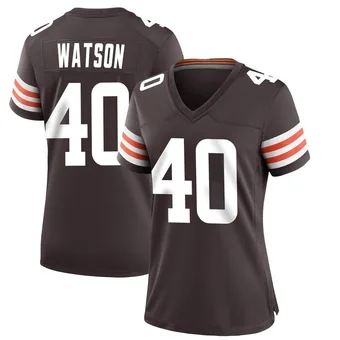 Women's Nathaniel Watson Brown Game Team Color Football Jersey