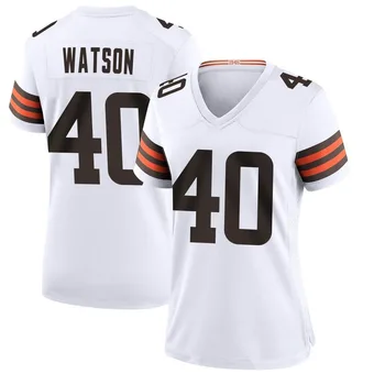 Women's Nathaniel Watson White Game Football Jersey