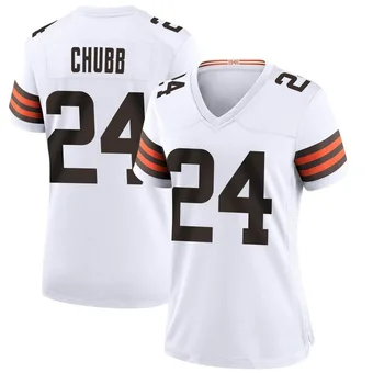 Women's Nick Chubb White Game Football Jersey