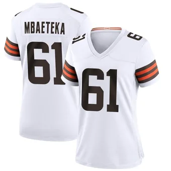 Women's Roy Mbaeteka White Game Football Jersey