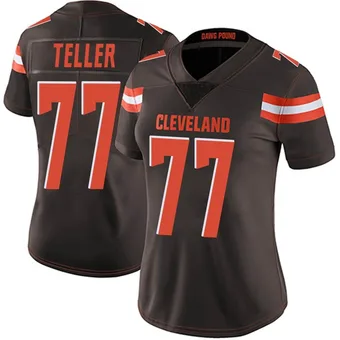 Women's Wyatt Teller Brown Limited Team Color Vapor Untouchable Football Jersey