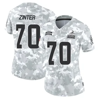 Women's Zak Zinter Arctic Camo Limited 2024 Salute to Service Football Jersey