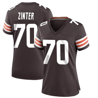 Women's Zak Zinter Brown Game Team Color Football Jersey