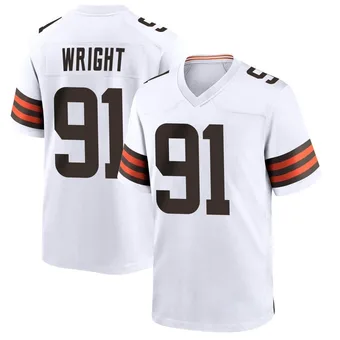 Youth Alex Wright White Game Football Jersey