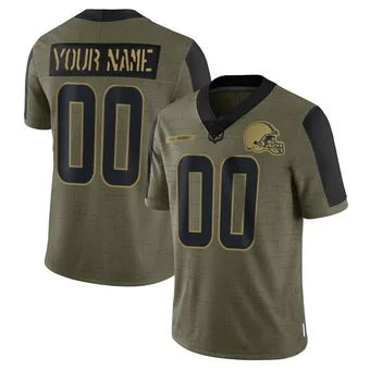 Youth Custom Olive Limited 2021 Salute To Service Football Jersey