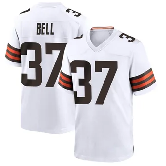 Youth D'Anthony Bell White Game Football Jersey