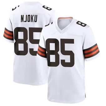 Youth David Njoku White Game Football Jersey