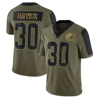 Youth Duron Harmon Olive Limited 2021 Salute To Service Football Jersey