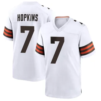 Youth Dustin Hopkins White Game Football Jersey