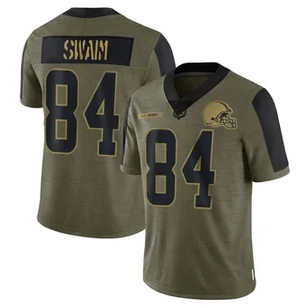 Youth Geoff Swaim Olive Limited 2021 Salute To Service Football Jersey