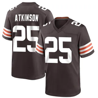 Youth George Atkinson Brown Game Team Color Football Jersey