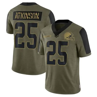 Youth George Atkinson Olive Limited 2021 Salute To Service Football Jersey