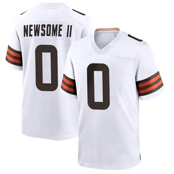 Youth Greg Newsome II White Game Football Jersey