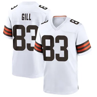 Youth Jaelen Gill White Game Football Jersey