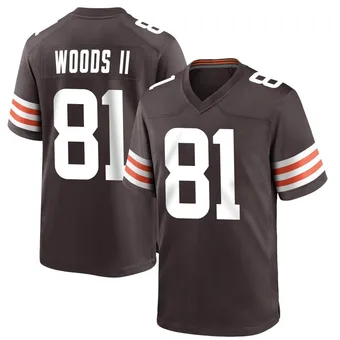 Youth Michael Woods II Brown Game Team Color Football Jersey