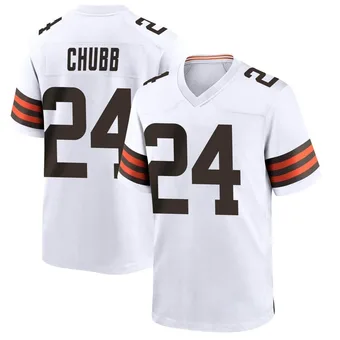 Youth Nick Chubb White Game Football Jersey