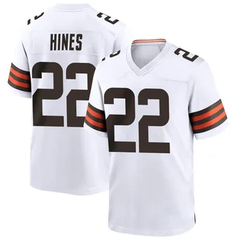 Youth Nyheim Hines White Game Football Jersey