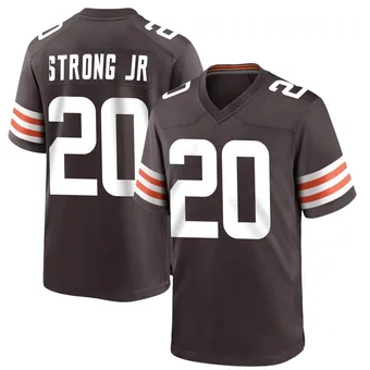 Youth Pierre Strong Jr. Brown Game Team Color Football Jersey