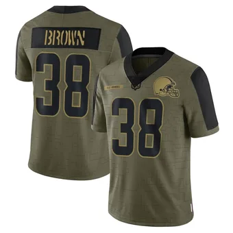 Youth Tony Brown II Olive Limited 2021 Salute To Service Football Jersey