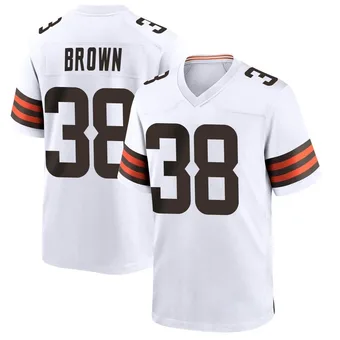 Youth Tony Brown II White Game Football Jersey