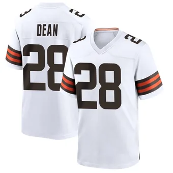 Youth Trey Dean III White Game Football Jersey